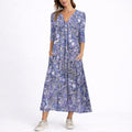 Luna | Robe Midi d'Automne à Imprimé Floral pour Femme