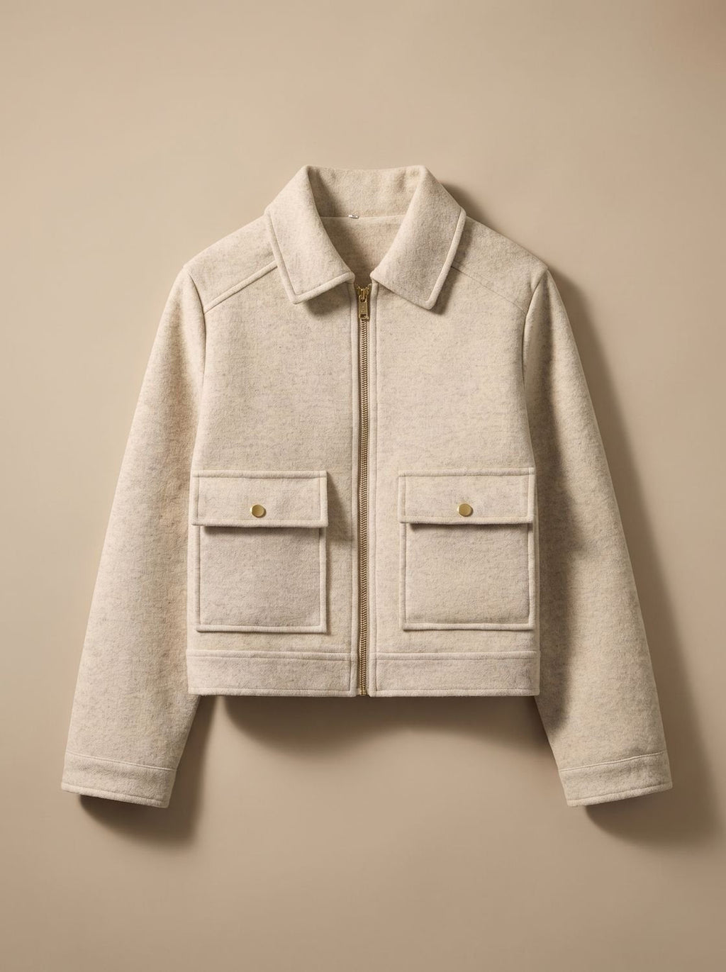Victoria | Manteau court en mélange de laine à col montant et boutons pour femmes