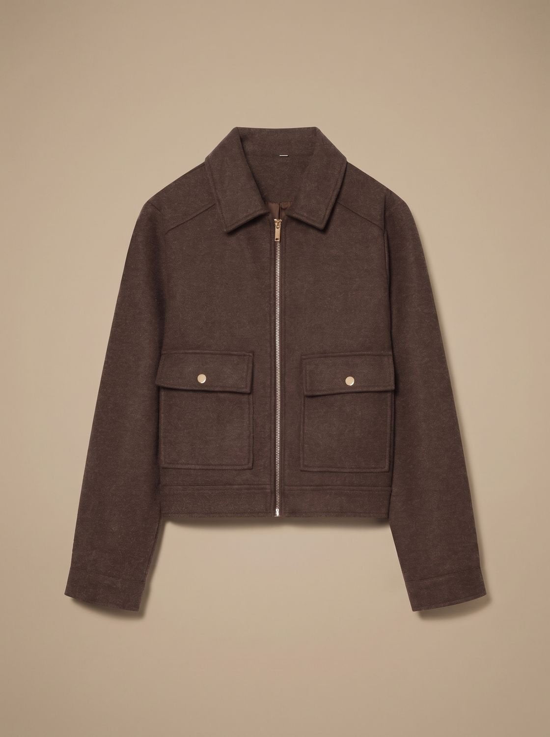 Victoria | Manteau court en mélange de laine à col montant et boutons pour femmes