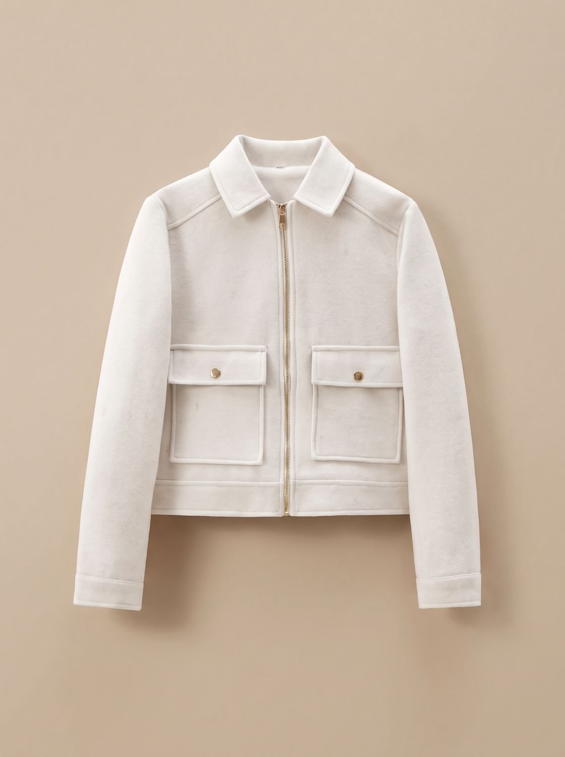 Victoria | Manteau court en mélange de laine à col montant et boutons pour femmes