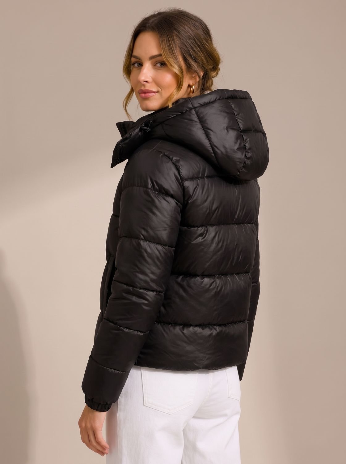 Camila | Veste d'hiver matelassée brillante à capuche pour femmes