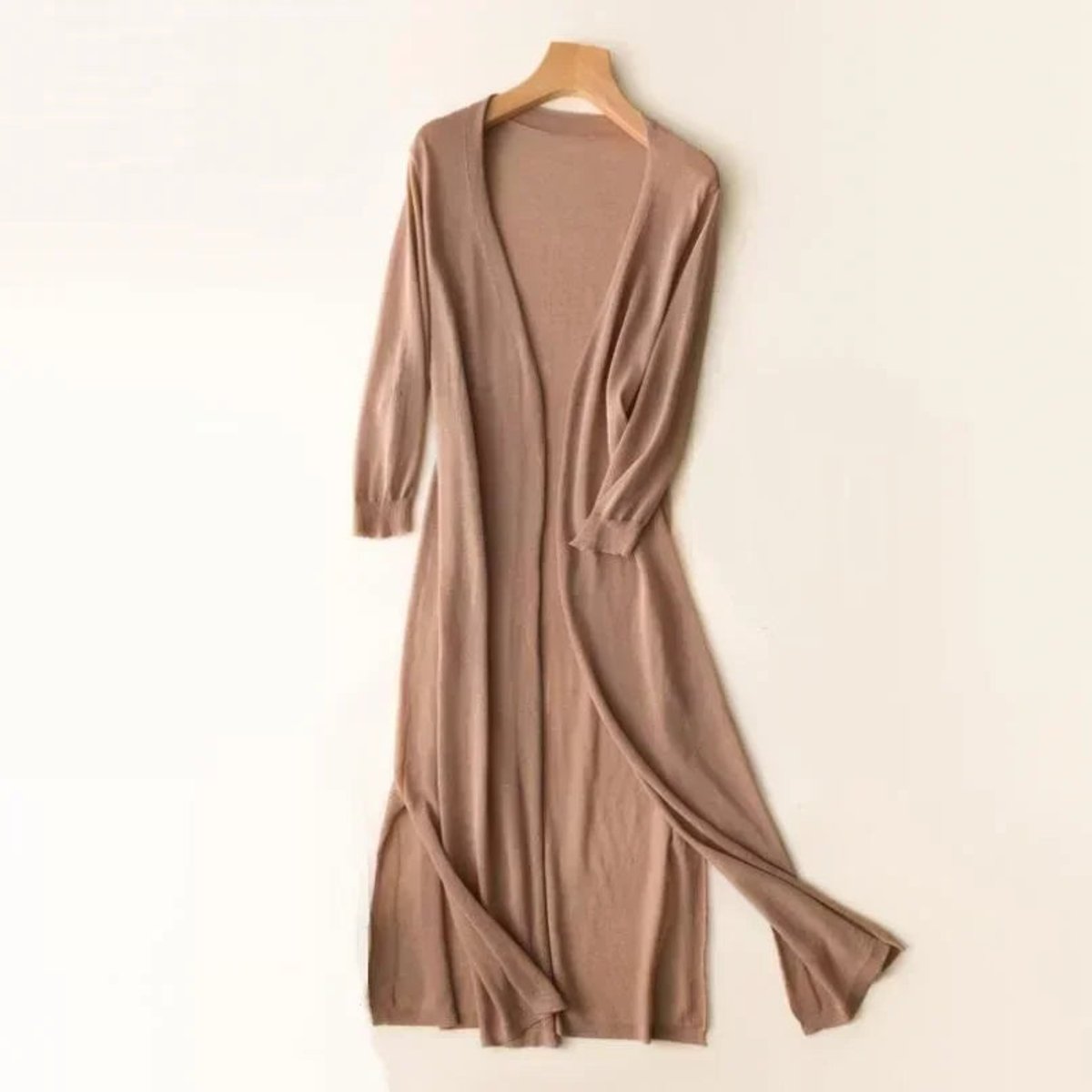 Mia | Cardigan long en tricot léger ouvert devant pour femmes