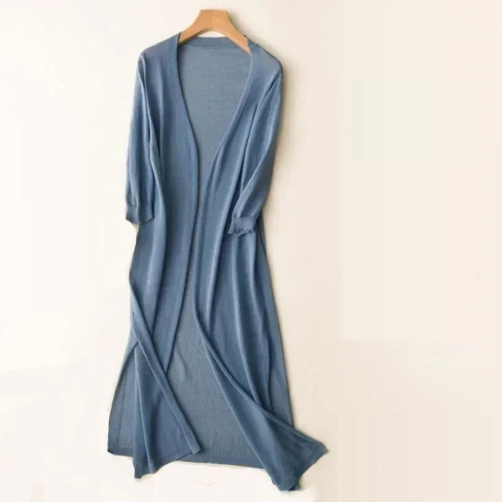 Mia | Cardigan long en tricot léger ouvert devant pour femmes