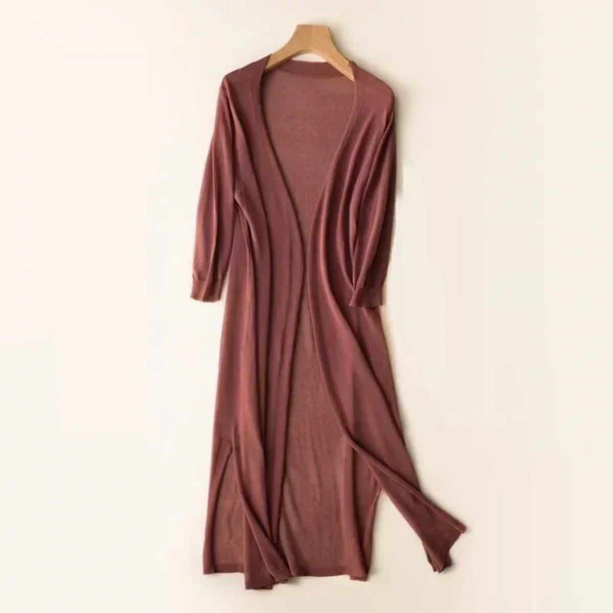 Mia | Cardigan long en tricot léger ouvert devant pour femmes