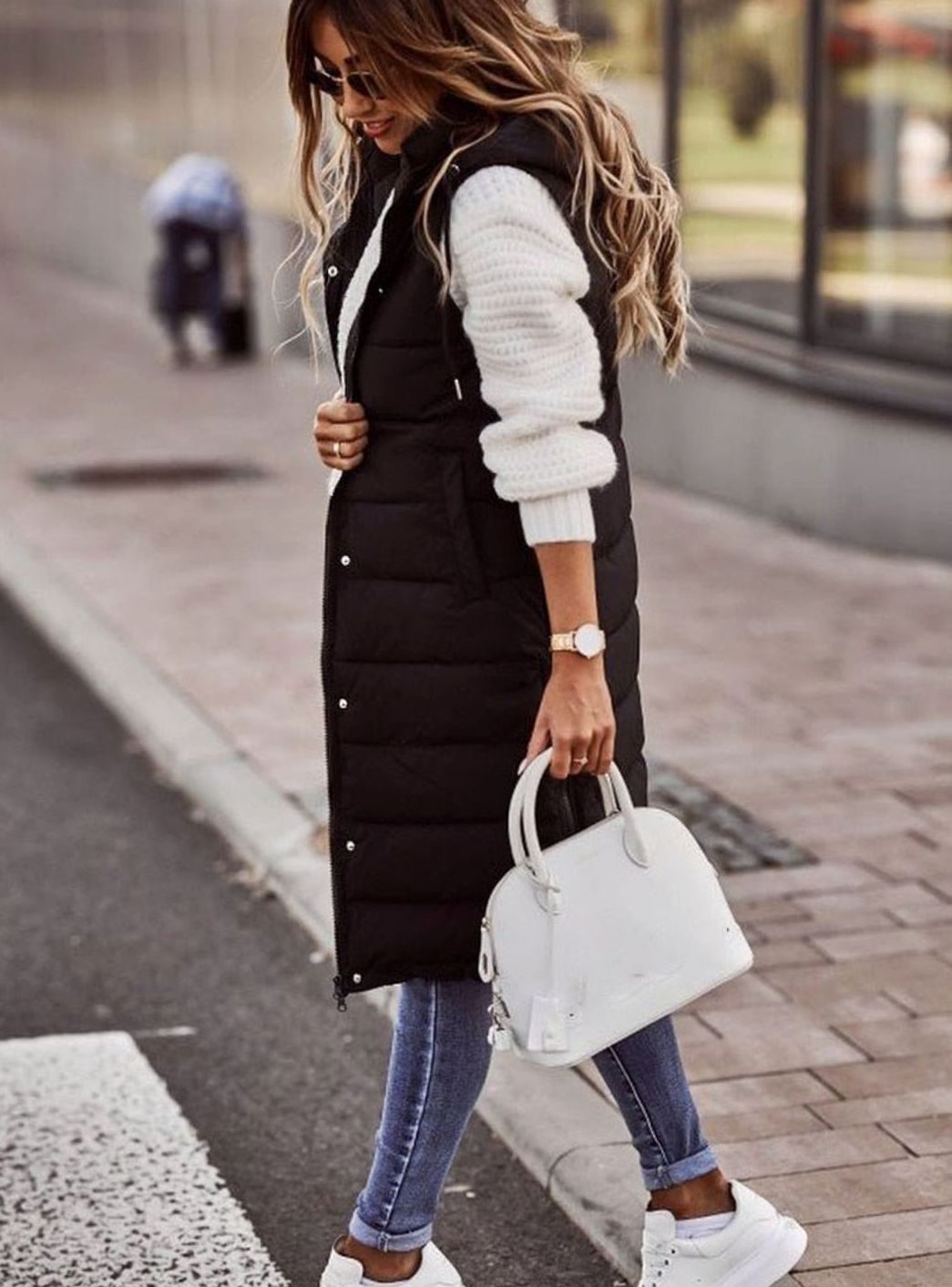 Layla | Gilet d'hiver sans manches à capuche en duvet matelassé pour femmes