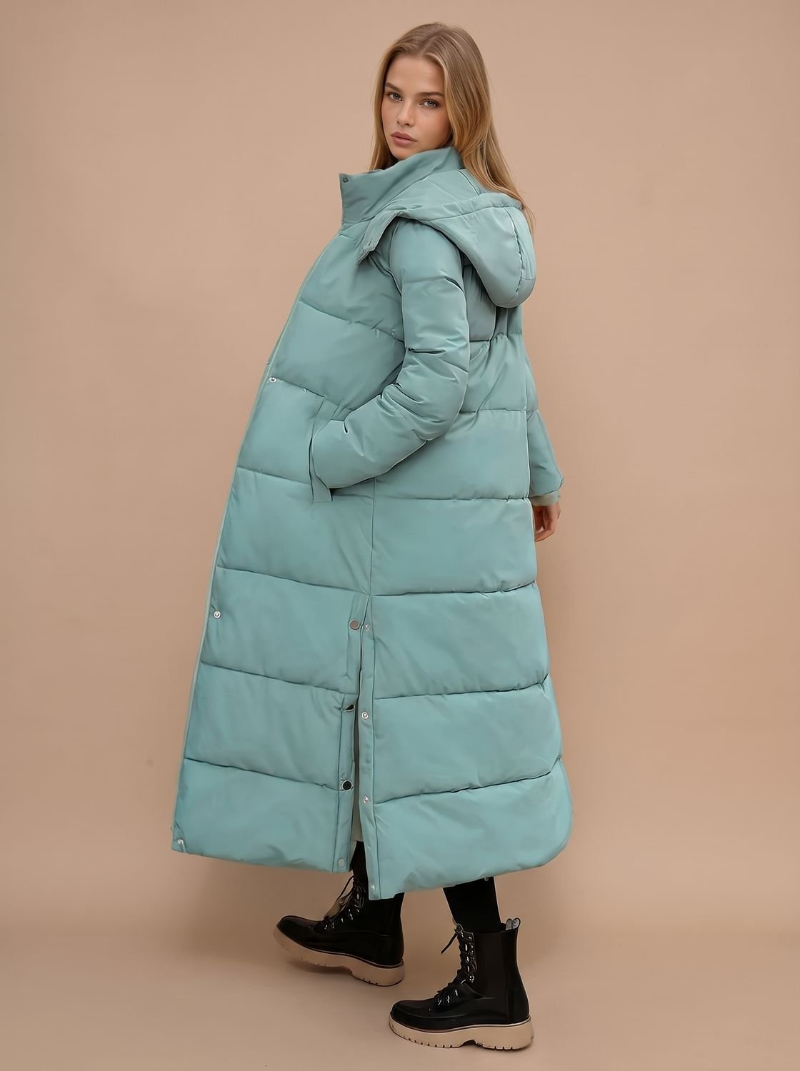 Olivia | Veste longue matelassée à capuche pour femmes