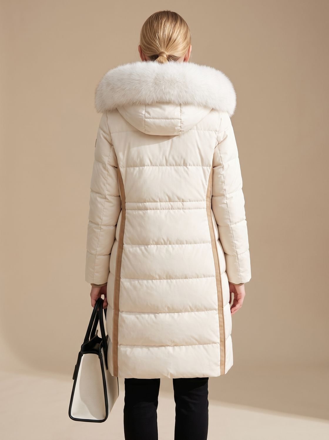 Evelyn | Manteau d'hiver long en duvet de luxe pour femmes avec capuche en fourrure