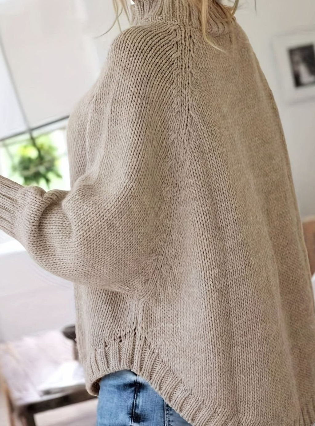 Olivia | Pull oversized en tricot à col montant pour femmes