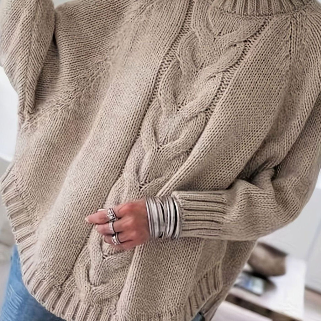 Olivia | Pull oversized en tricot à col montant pour femmes