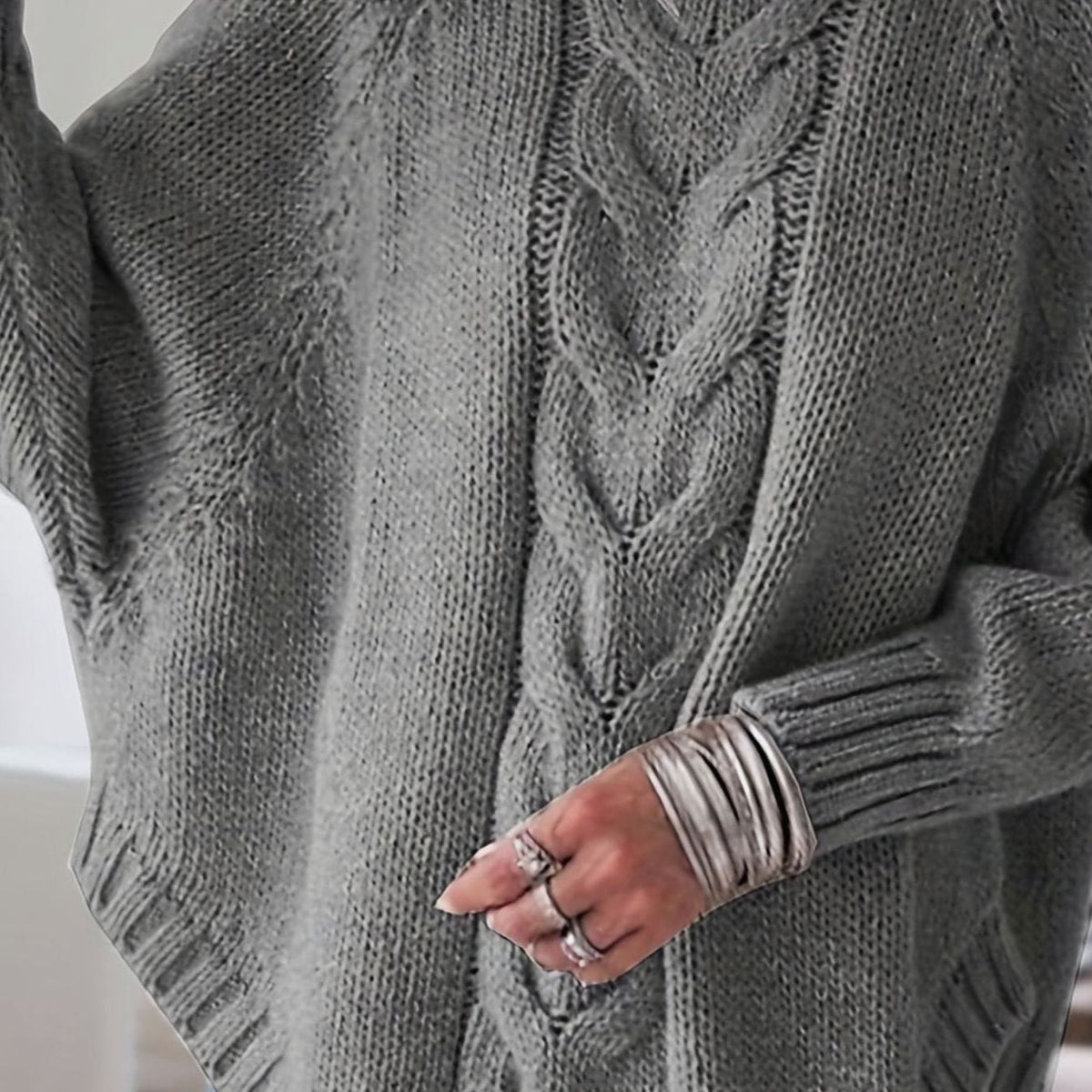 Olivia | Pull oversized en tricot à col montant pour femmes