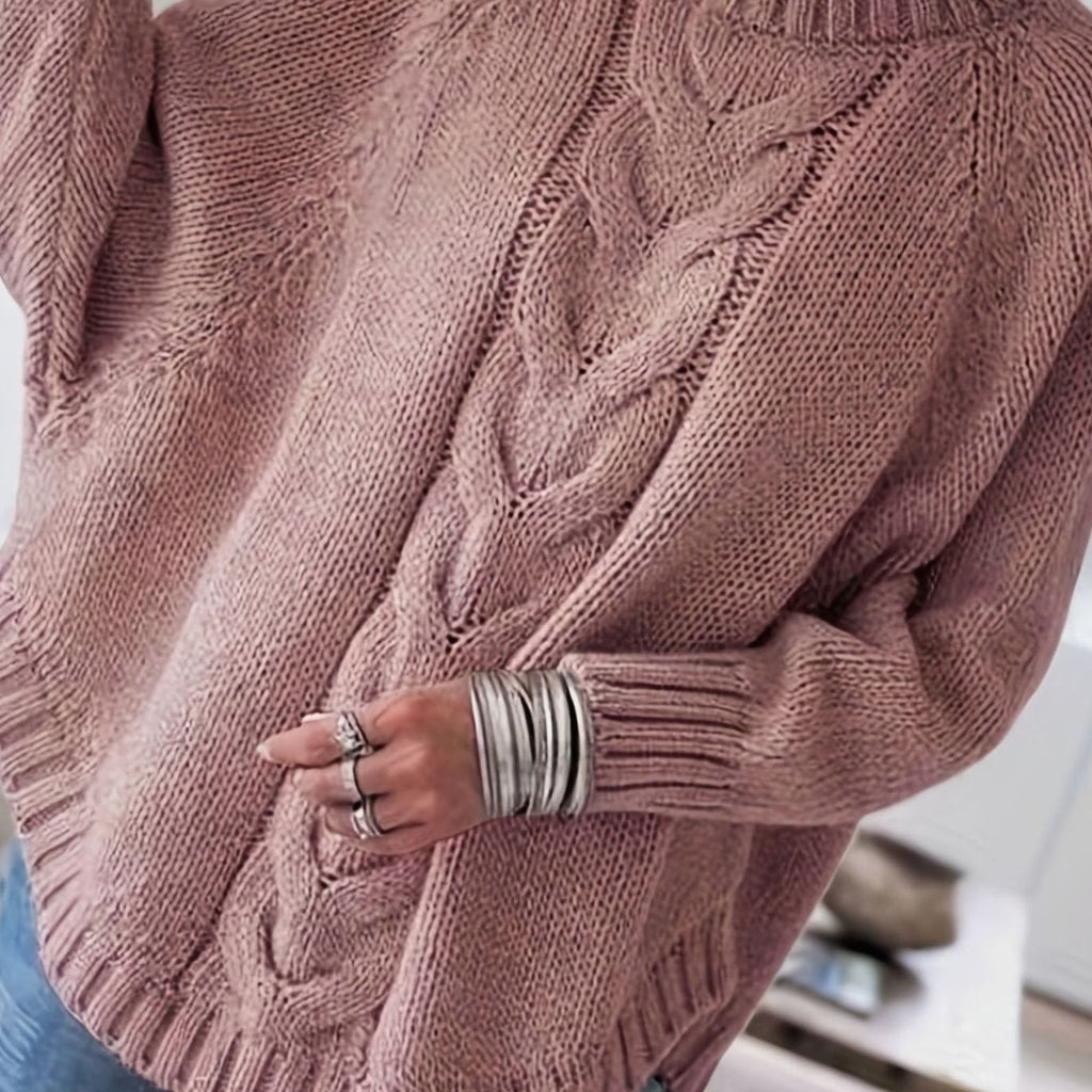 Olivia | Pull oversized en tricot à col montant pour femmes