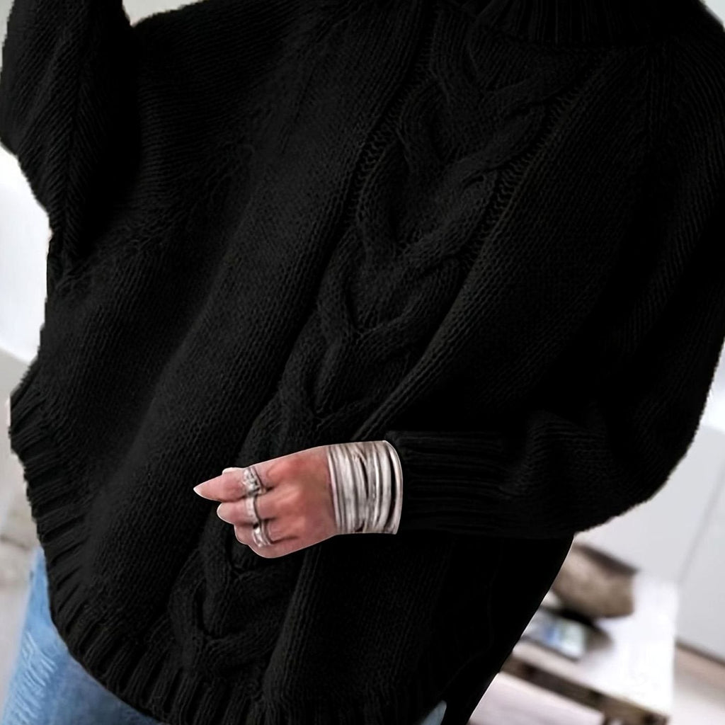 Olivia | Pull oversized en tricot à col montant pour femmes