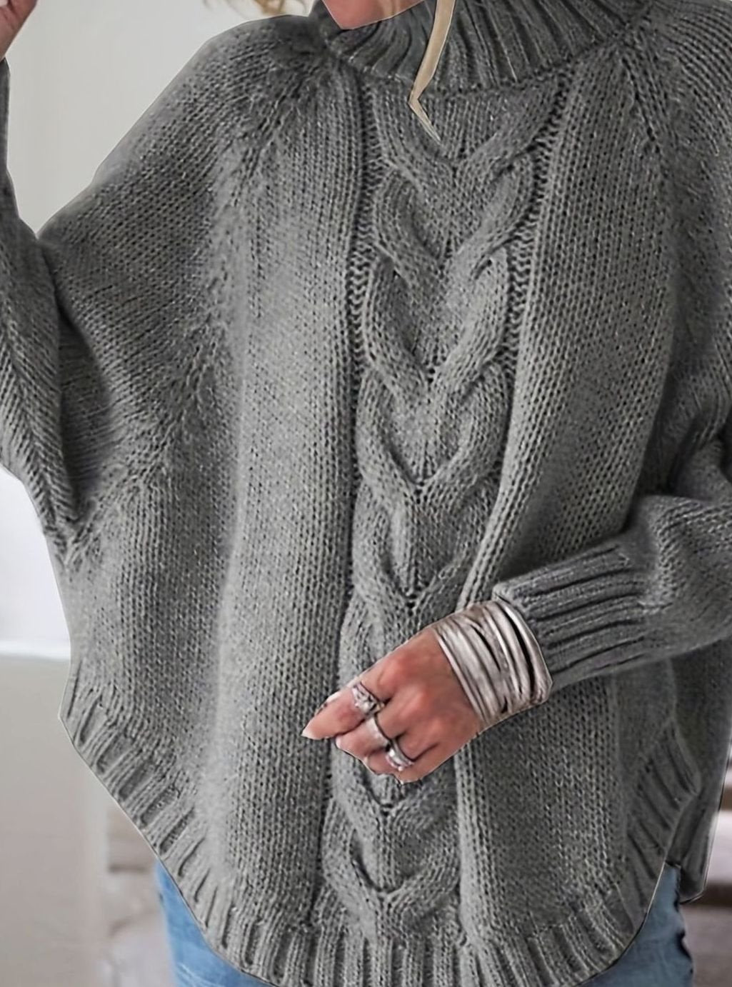 Olivia | Pull oversized en tricot à col montant pour femmes