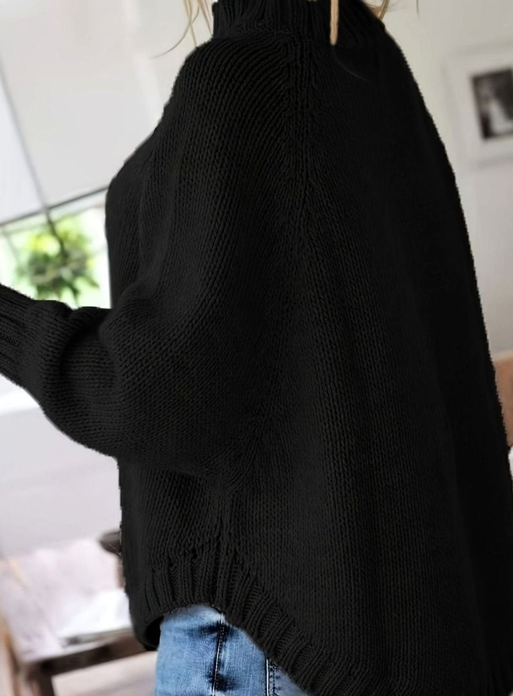 Olivia | Pull oversized en tricot à col montant pour femmes