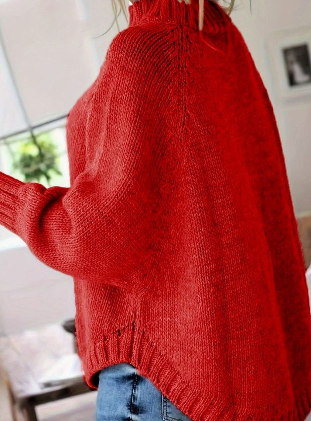 Olivia | Pull oversized en tricot à col montant pour femmes