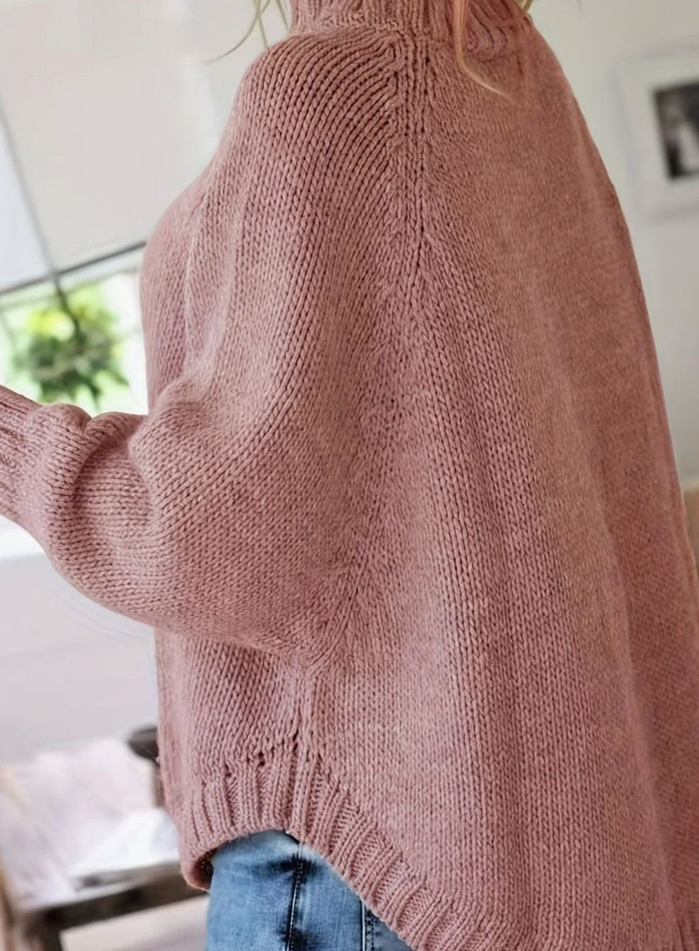 Olivia | Pull oversized en tricot à col montant pour femmes