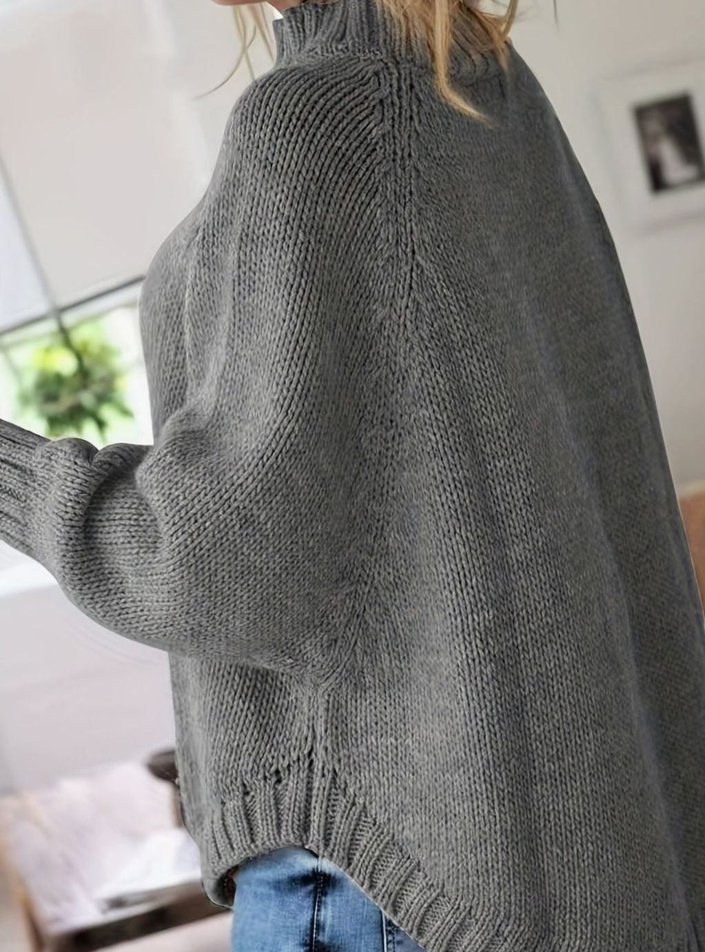 Olivia | Pull oversized en tricot à col montant pour femmes