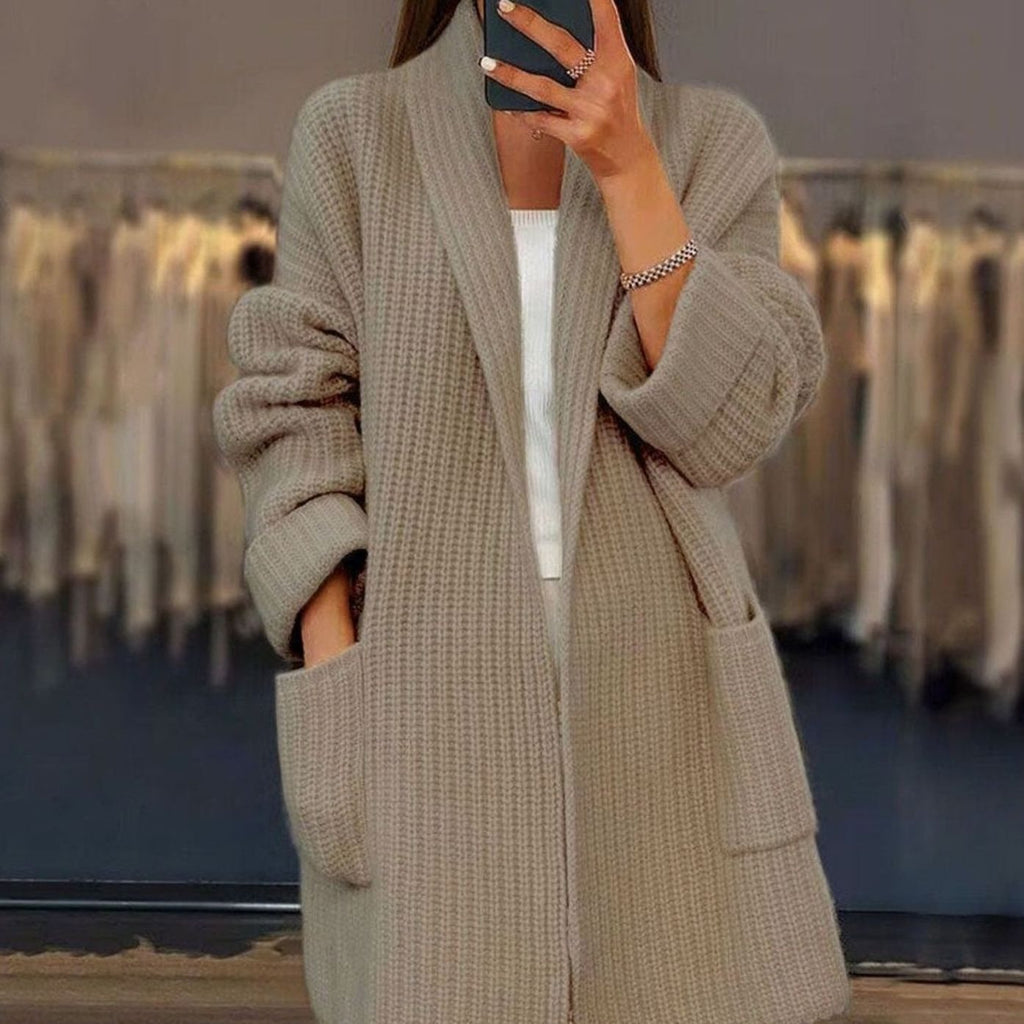 Layla | Cardigan long en tricot oversized pour femmes avec poches