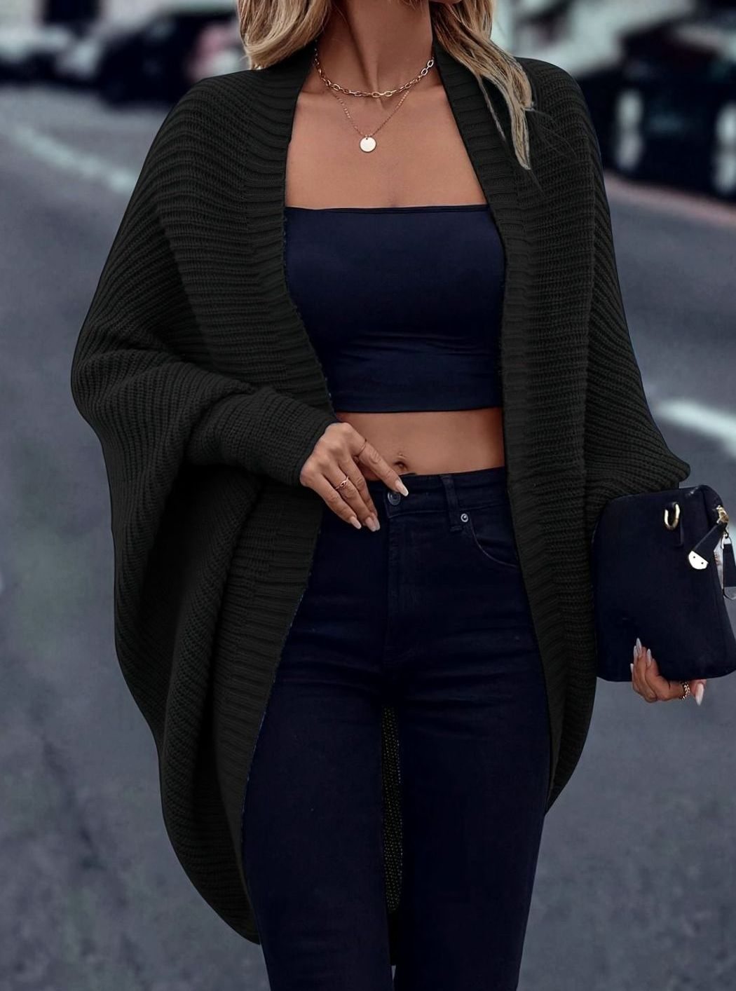 Camila | Cardigan Tricot Longline Oversize pour Femmes