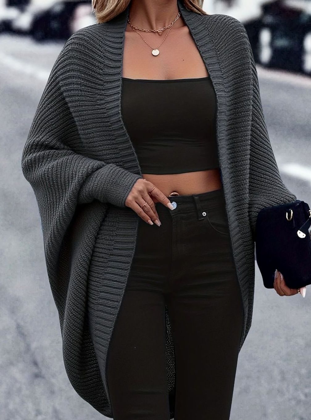 Camila | Cardigan Tricot Longline Oversize pour Femmes