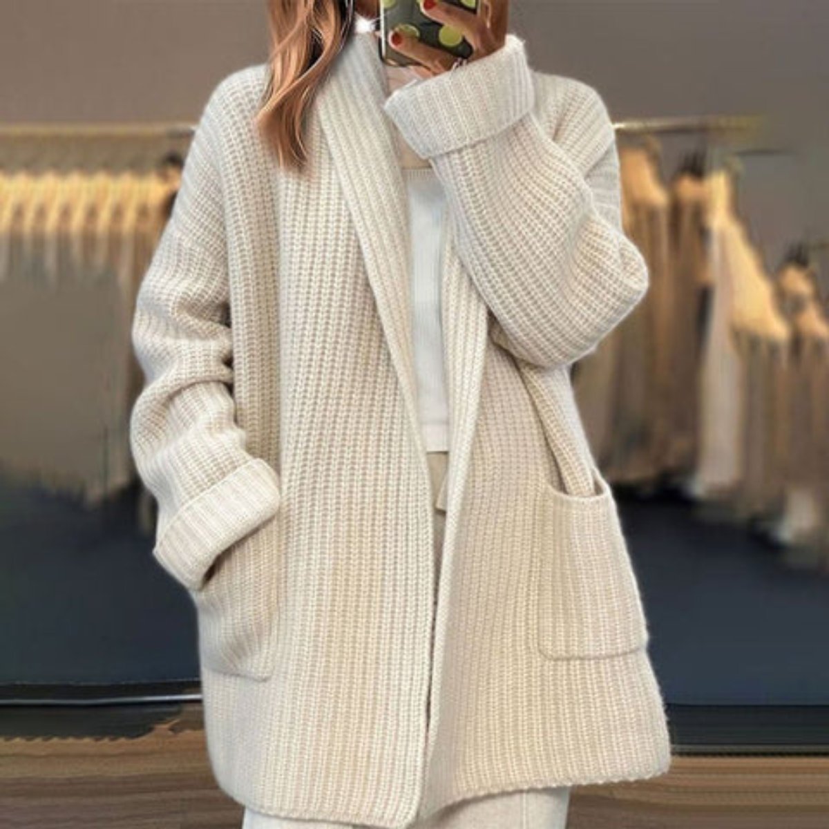 Marlies - Gilet Oversized en Tricot Épais Élégant