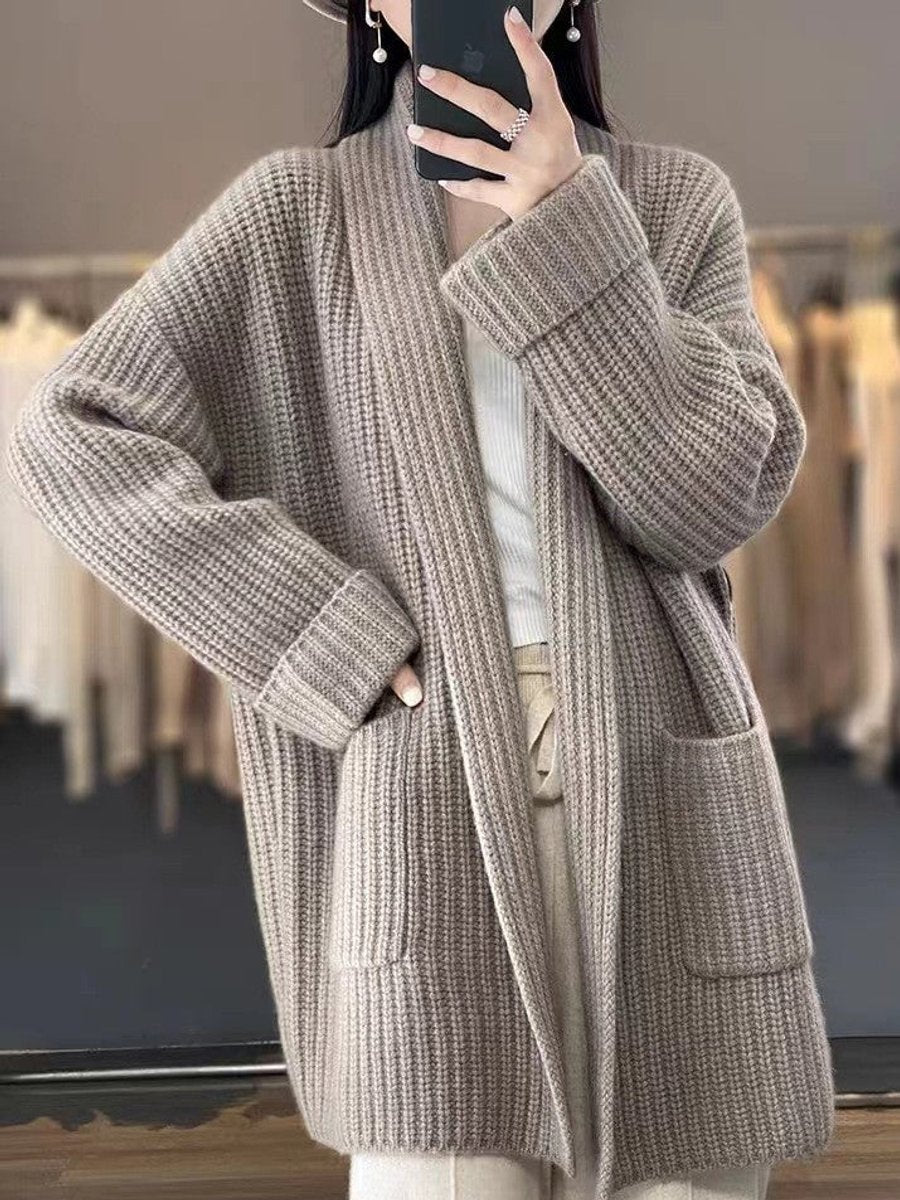 Marlies - Gilet Oversized en Tricot Épais Élégant