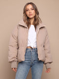Grace | Veste Puffer Oversized Femme avec Col Montant et Poignets Côtelés