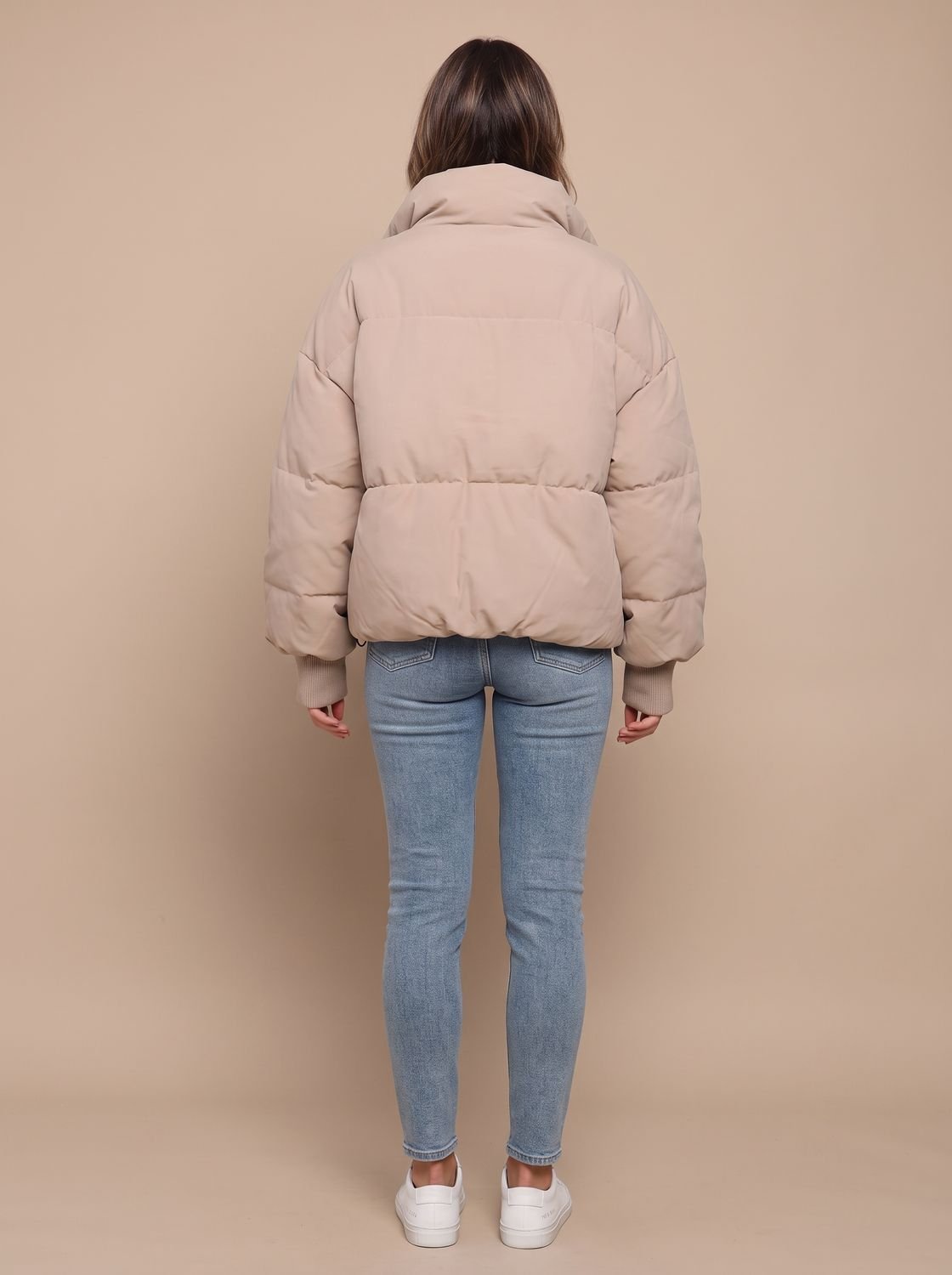 Grace | Veste Puffer Oversized Femme avec Col Montant et Poignets Côtelés