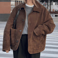Emma | Veste Teddy Oversize à Boutons avec Poches Patche