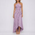 Mia | Robe Maxi à Volants Plissés pour Femmes, Halter, Invité de Mariage Automne
