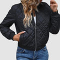 Olivia | Veste Bomber Cropped Matelassée à Côtés en Diamant pour Femmes