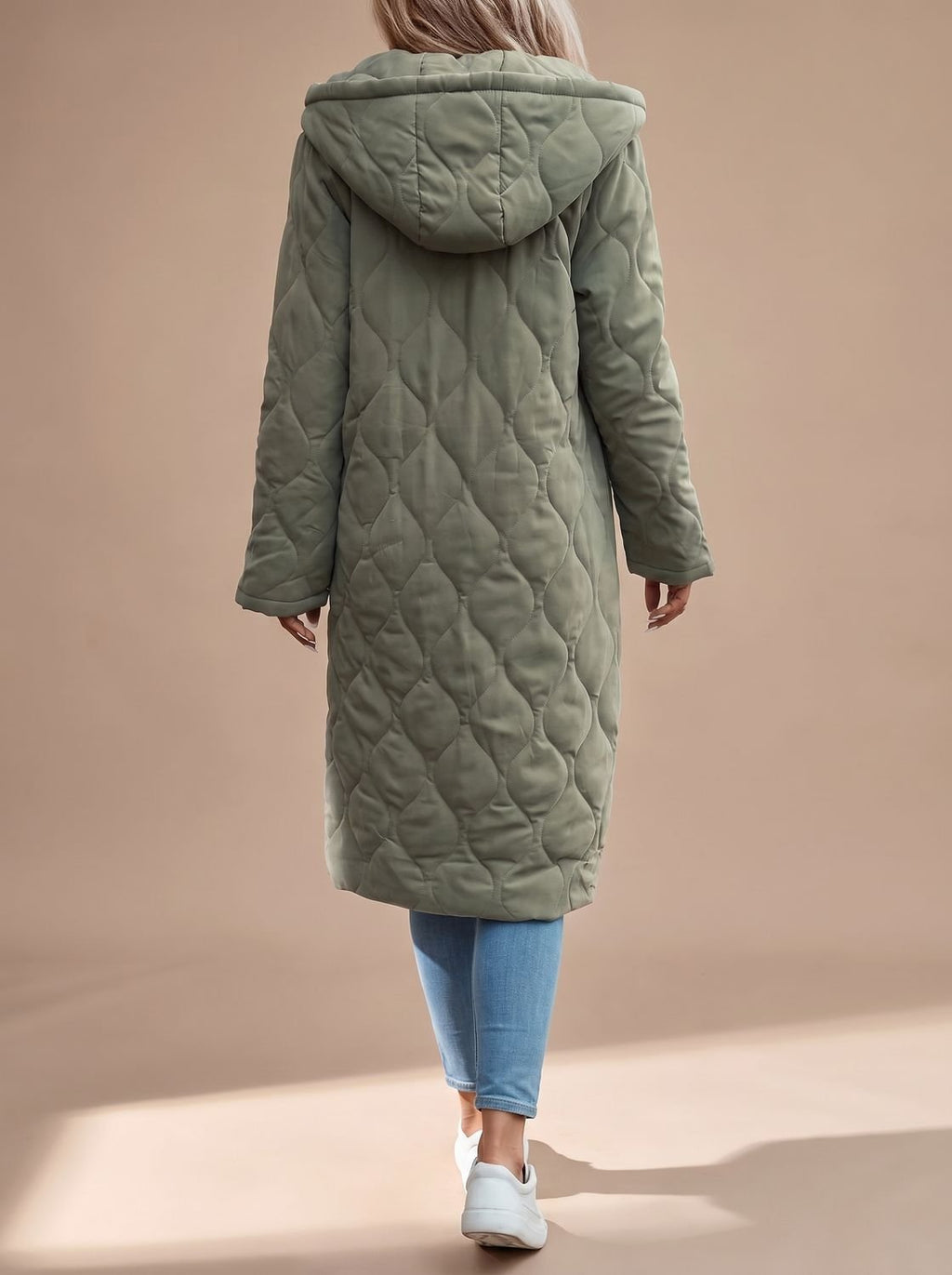Madison | Veste matelassée à capuche pour femmes, manteau long zippé