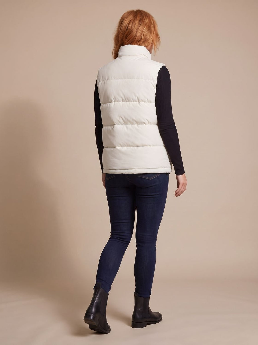 Camila | Gilet matelassé sans manches pour femme, col montant, fermeture éclair, poches à rabat