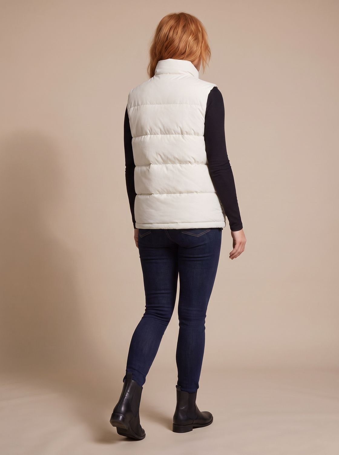 Camila | Gilet matelassé sans manches pour femme, col montant, fermeture éclair, poches à rabat