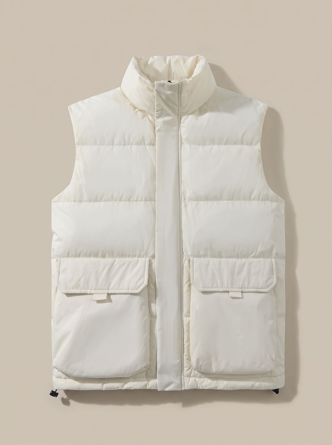 Camila | Gilet matelassé sans manches pour femme, col montant, fermeture éclair, poches à rabat