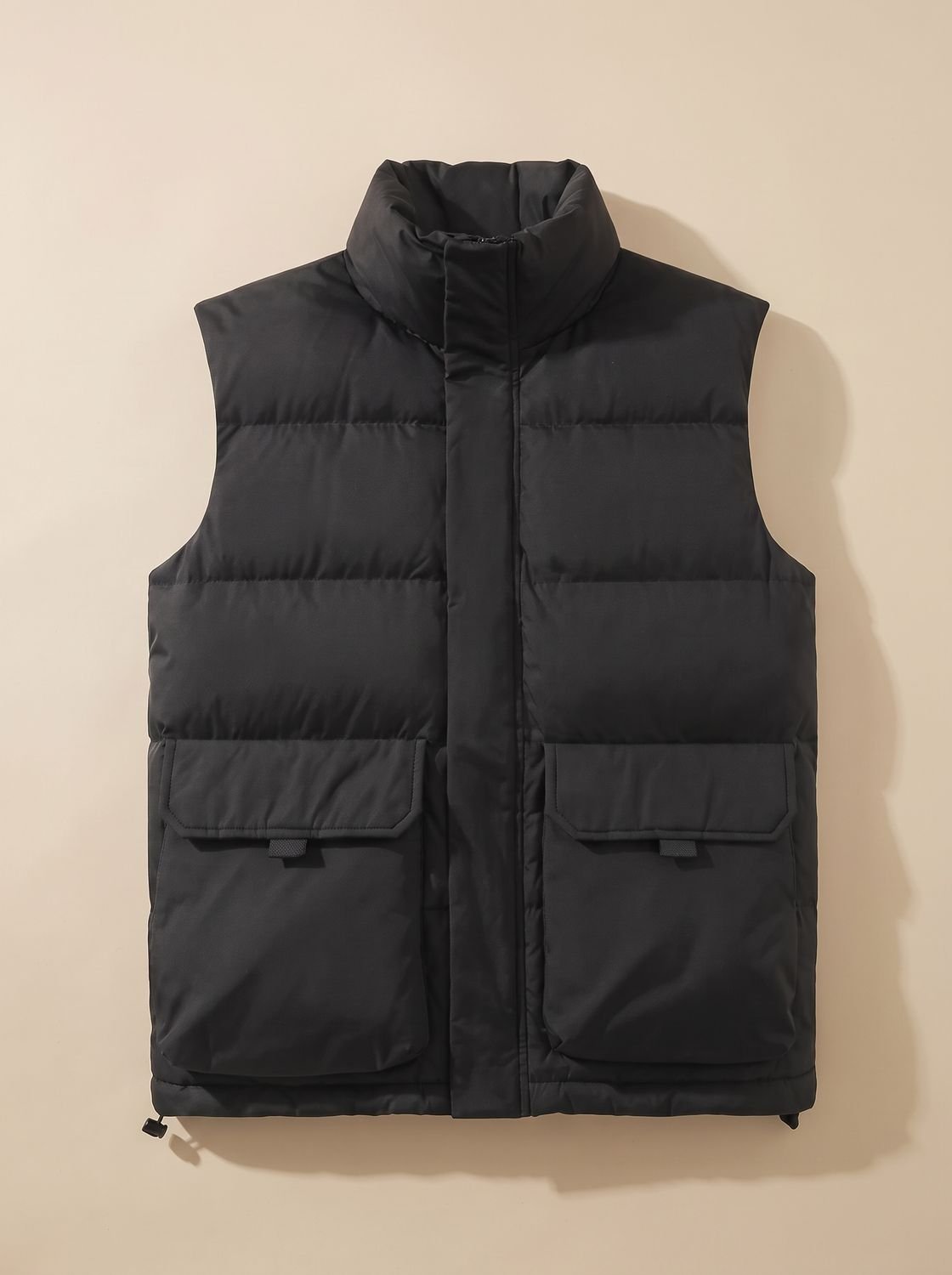 Camila | Gilet matelassé sans manches pour femme, col montant, fermeture éclair, poches à rabat