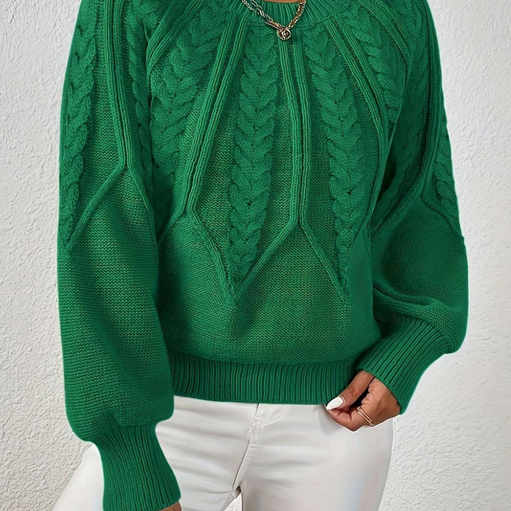 Sophia | Pull à manches lanternes en tricot torsadé pour femmes