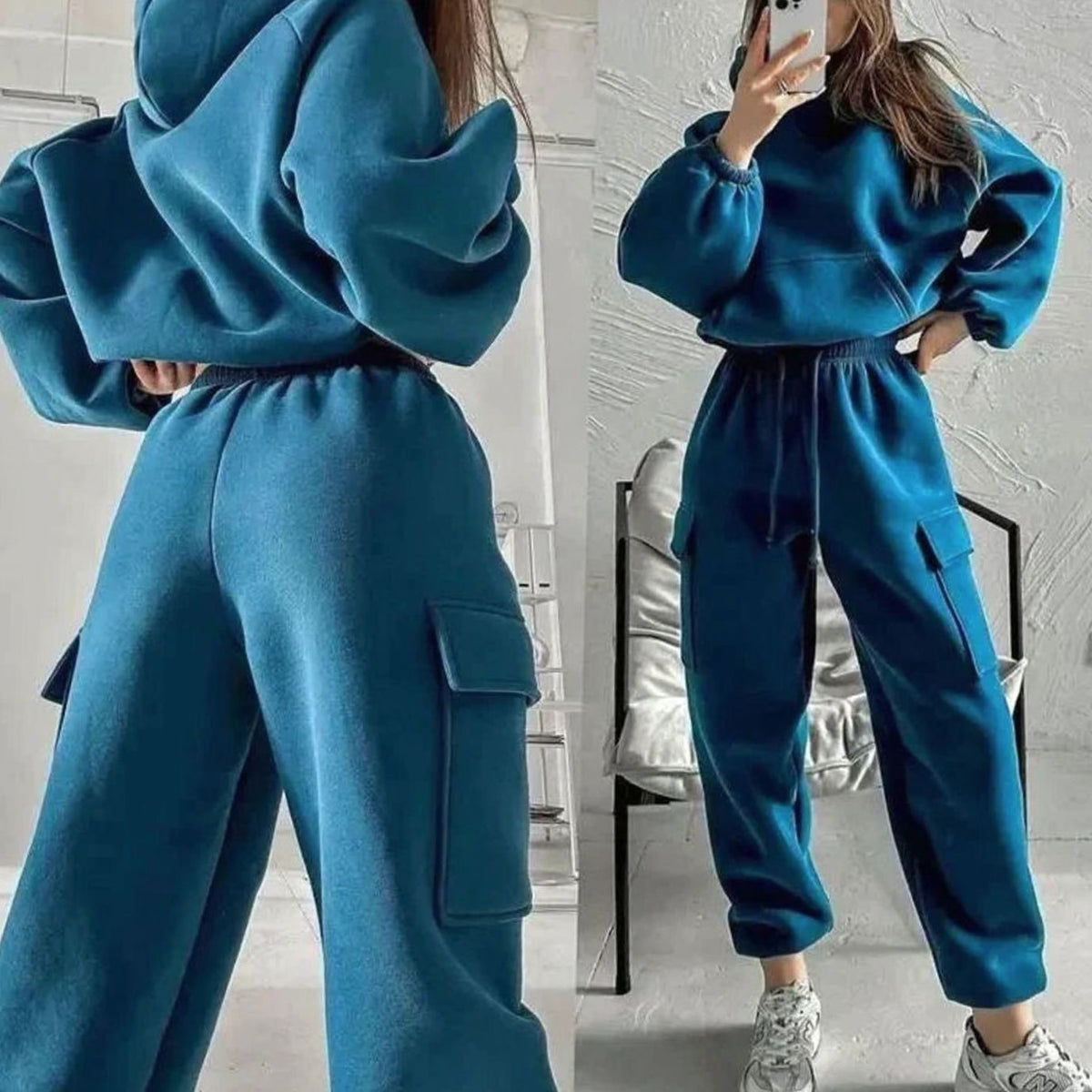 Grace | Ensemble de Jogging à Capuche avec Poches Cargo pour Femmes