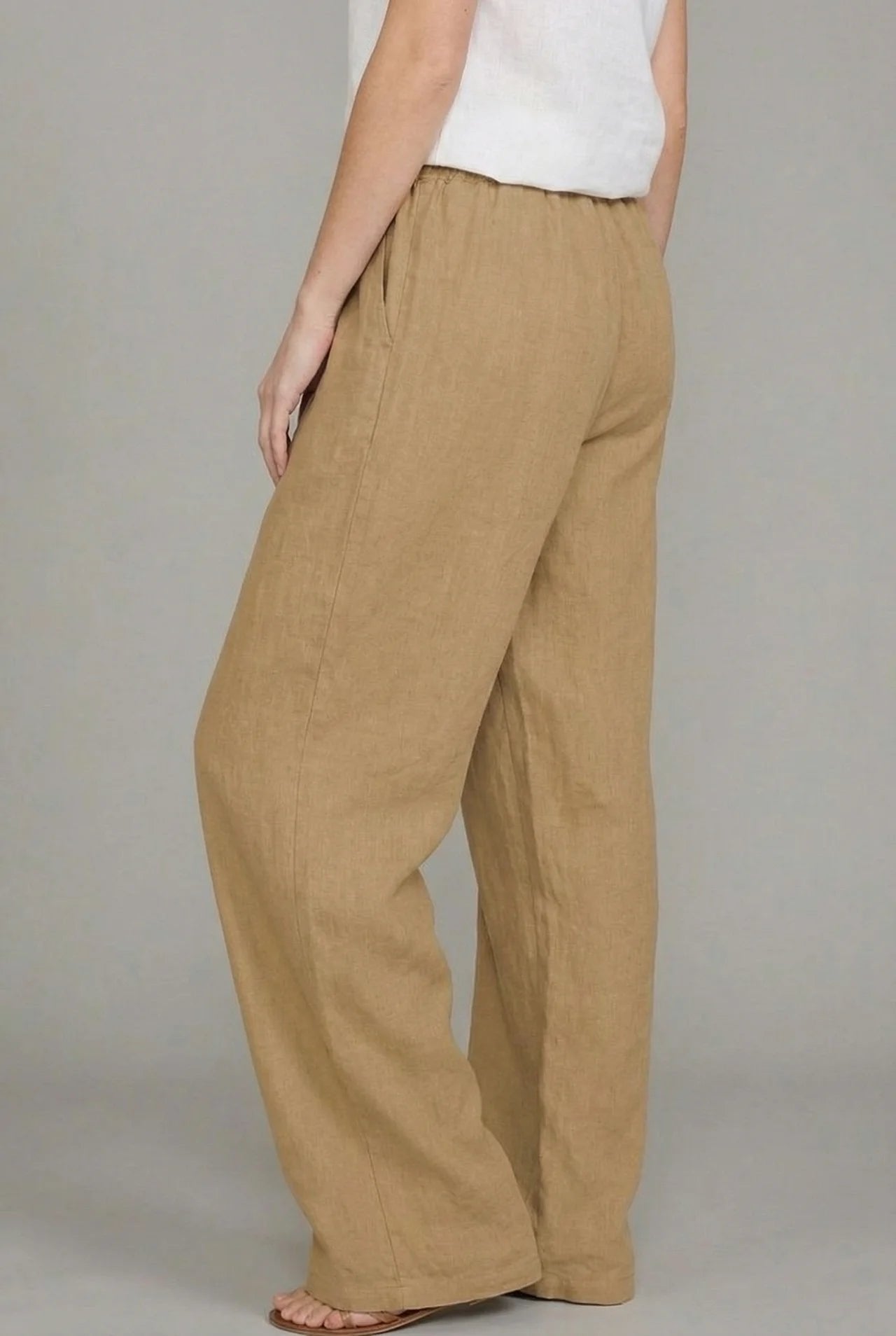 Amelia | Pantalons larges à cordon de serrage pour femmes en lin d'été