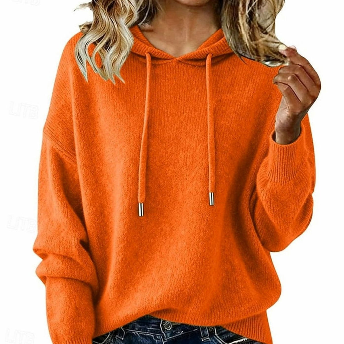 Olivia | Pull en tricot à capuche et à cordon de serrage pour femmes, coupe décontractée
