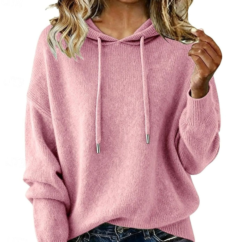 Olivia | Pull en tricot à capuche et à cordon de serrage pour femmes, coupe décontractée