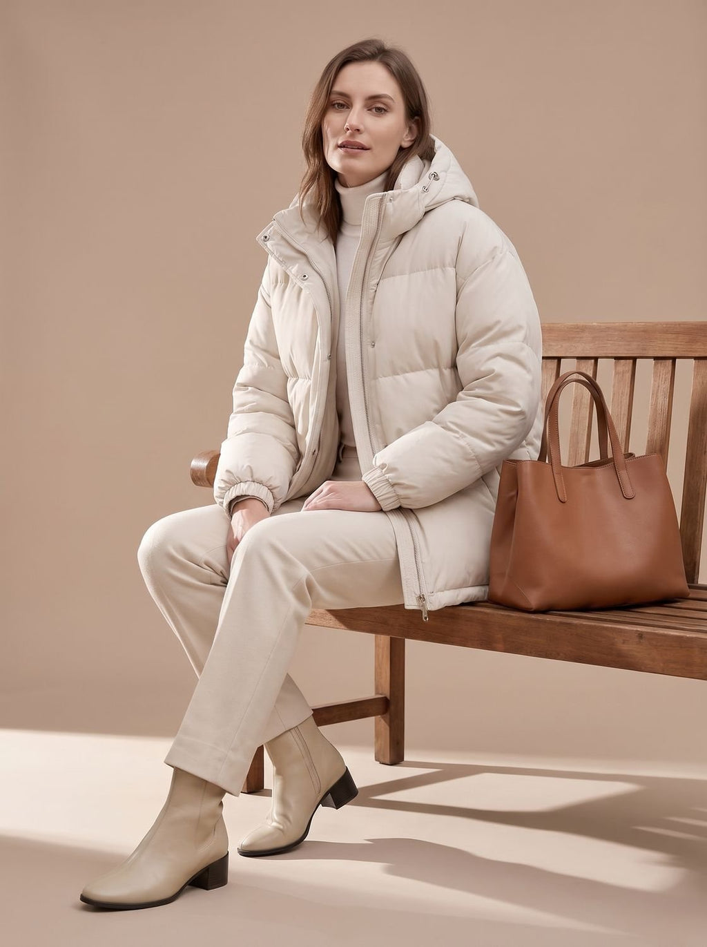 Aria | Veste d'hiver à capuche matelassée pour femmes, coupe décontractée et épaules tombantes
