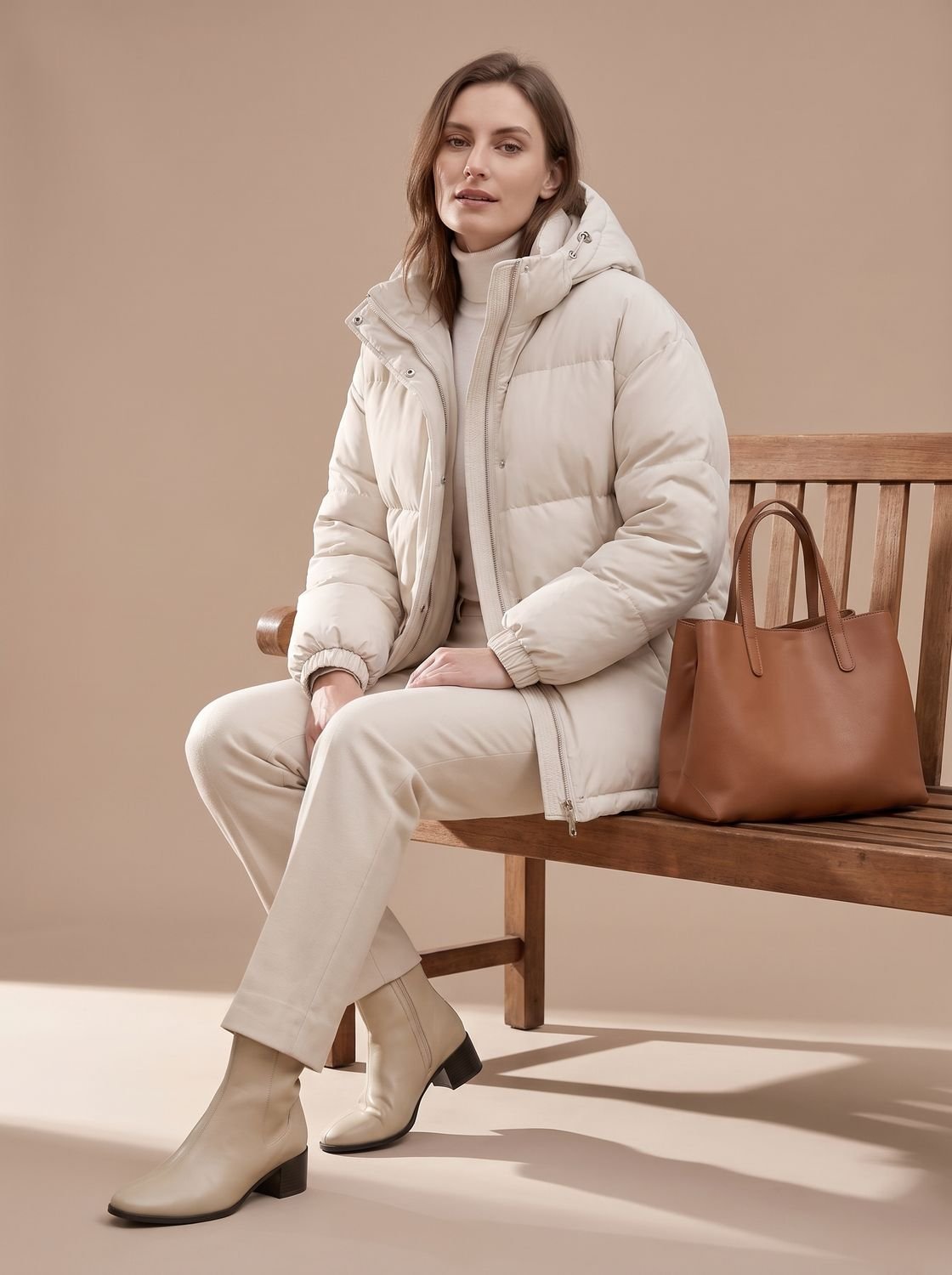 Aria | Veste d'hiver à capuche matelassée pour femmes, coupe décontractée et épaules tombantes