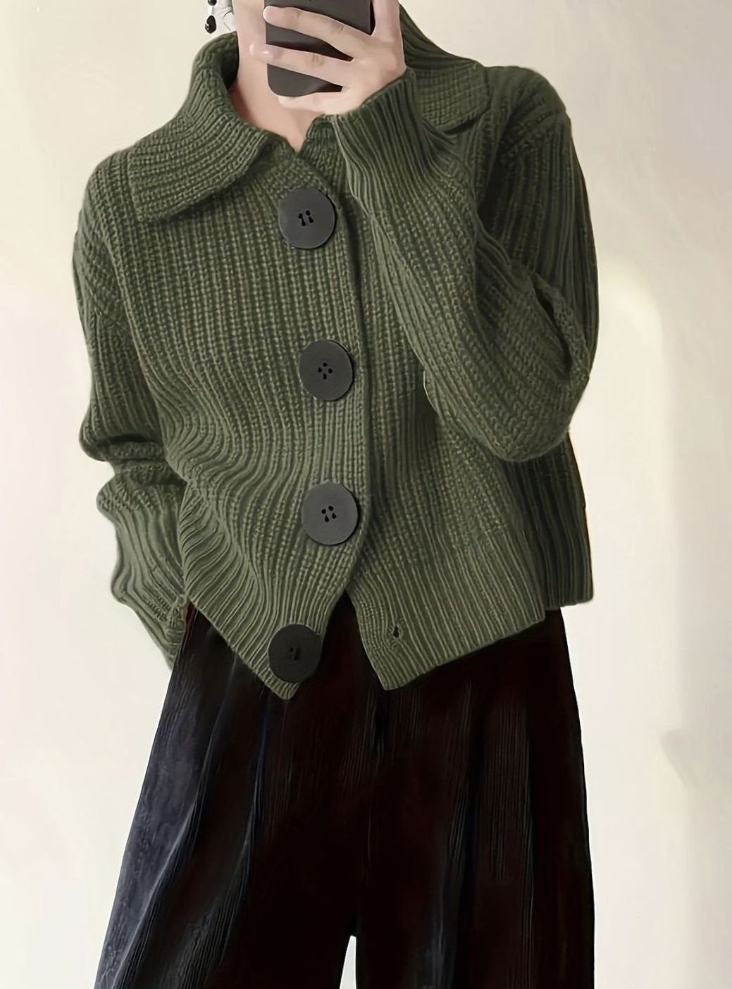 Evelyn | Pull en Tricot Côtelé à Col Replié pour Femmes