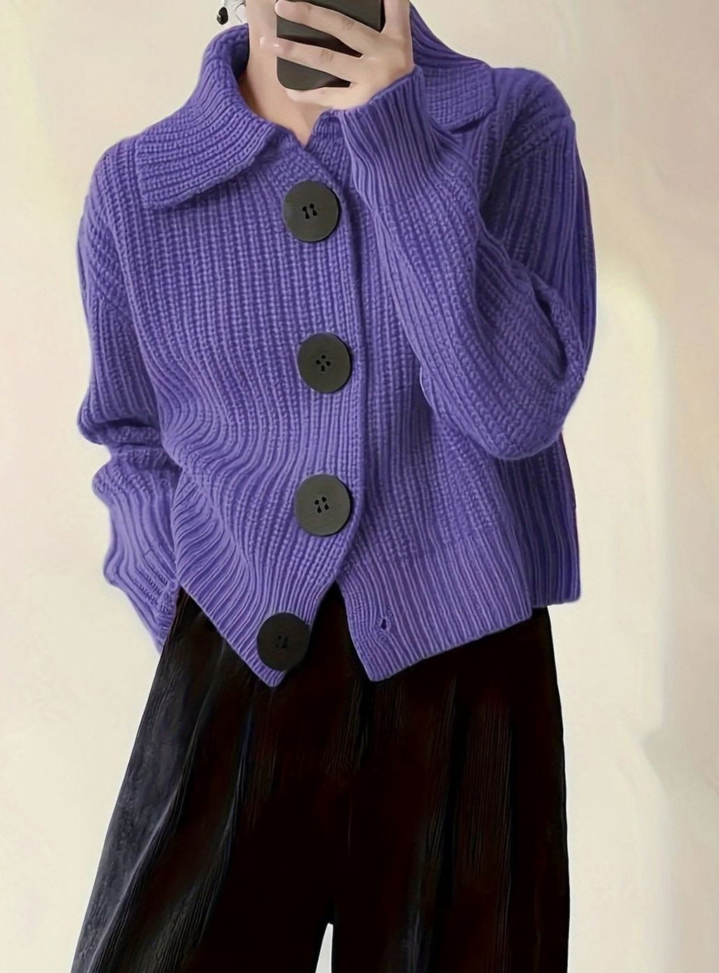 Evelyn | Pull en Tricot Côtelé à Col Replié pour Femmes