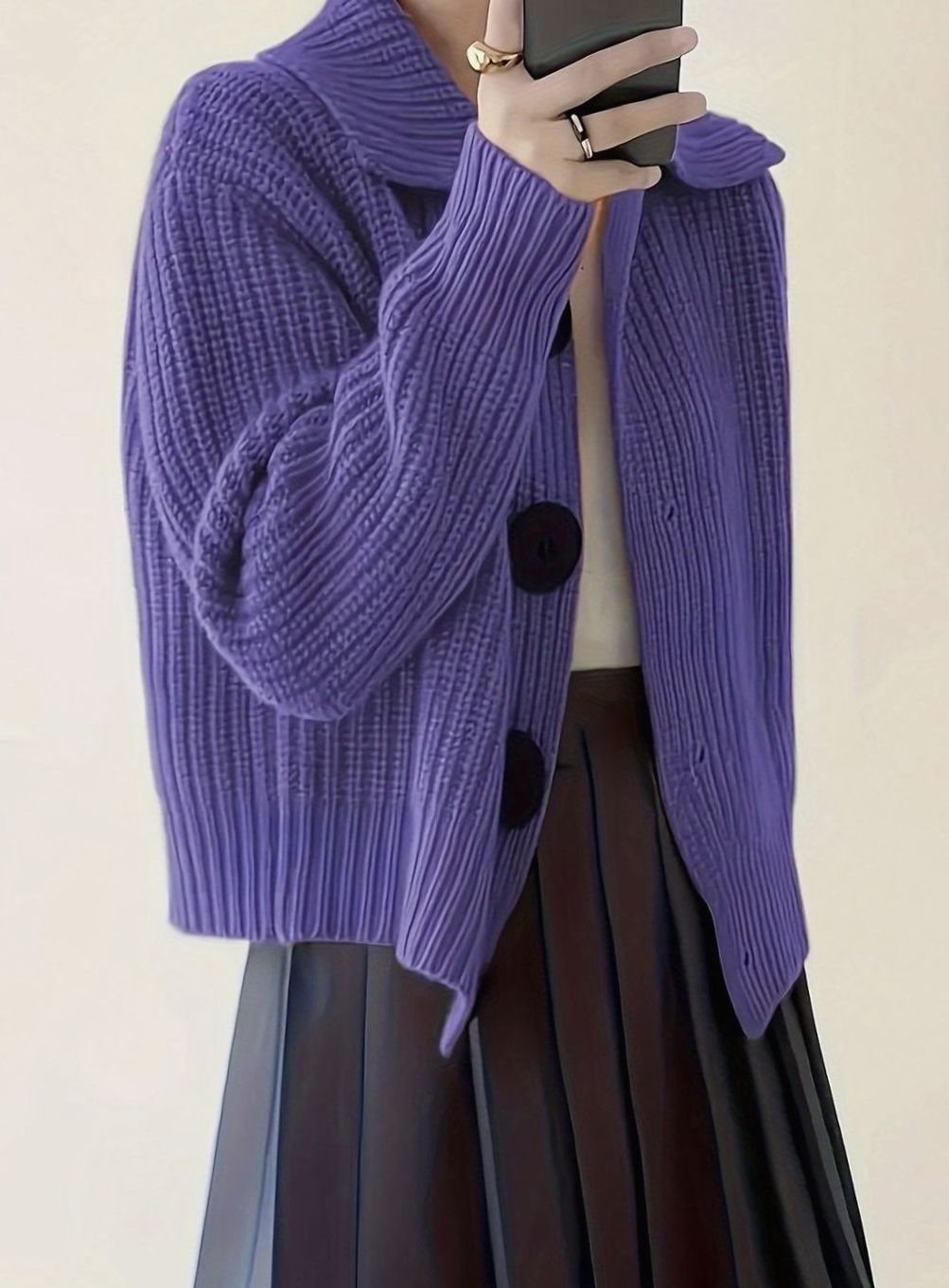 Evelyn | Pull en Tricot Côtelé à Col Replié pour Femmes