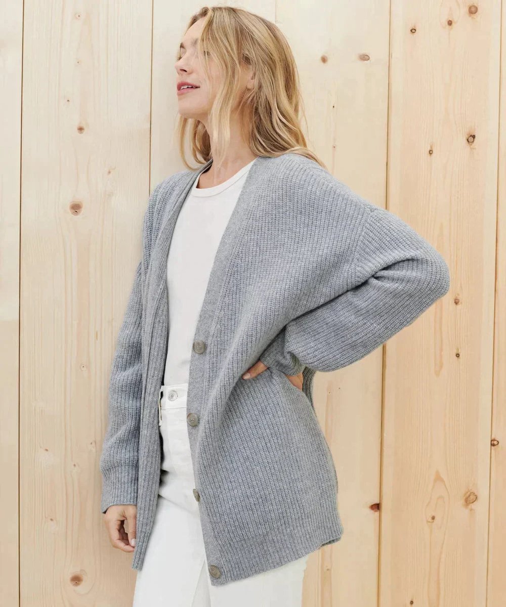 Ingrid - Gilet Tricoté V-Hals Oversize Élégant