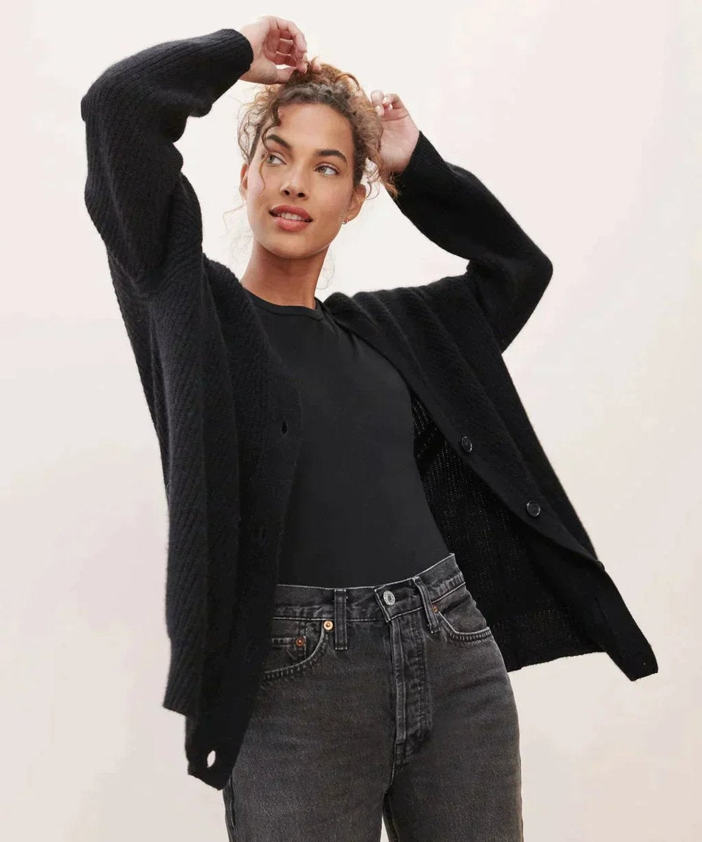 Ingrid - Gilet Tricoté V-Hals Oversize Élégant