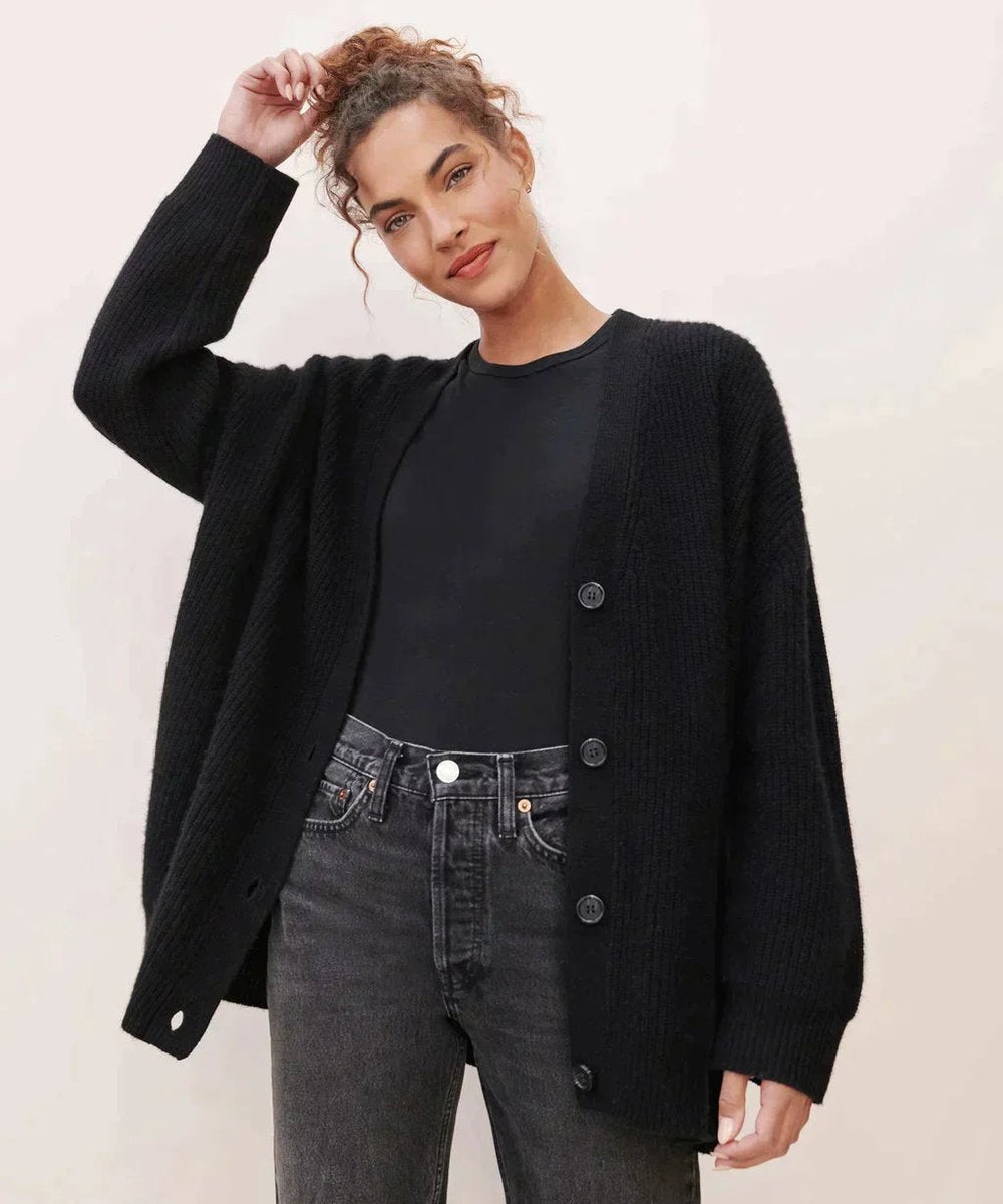Ingrid - Gilet Tricoté V-Hals Oversize Élégant