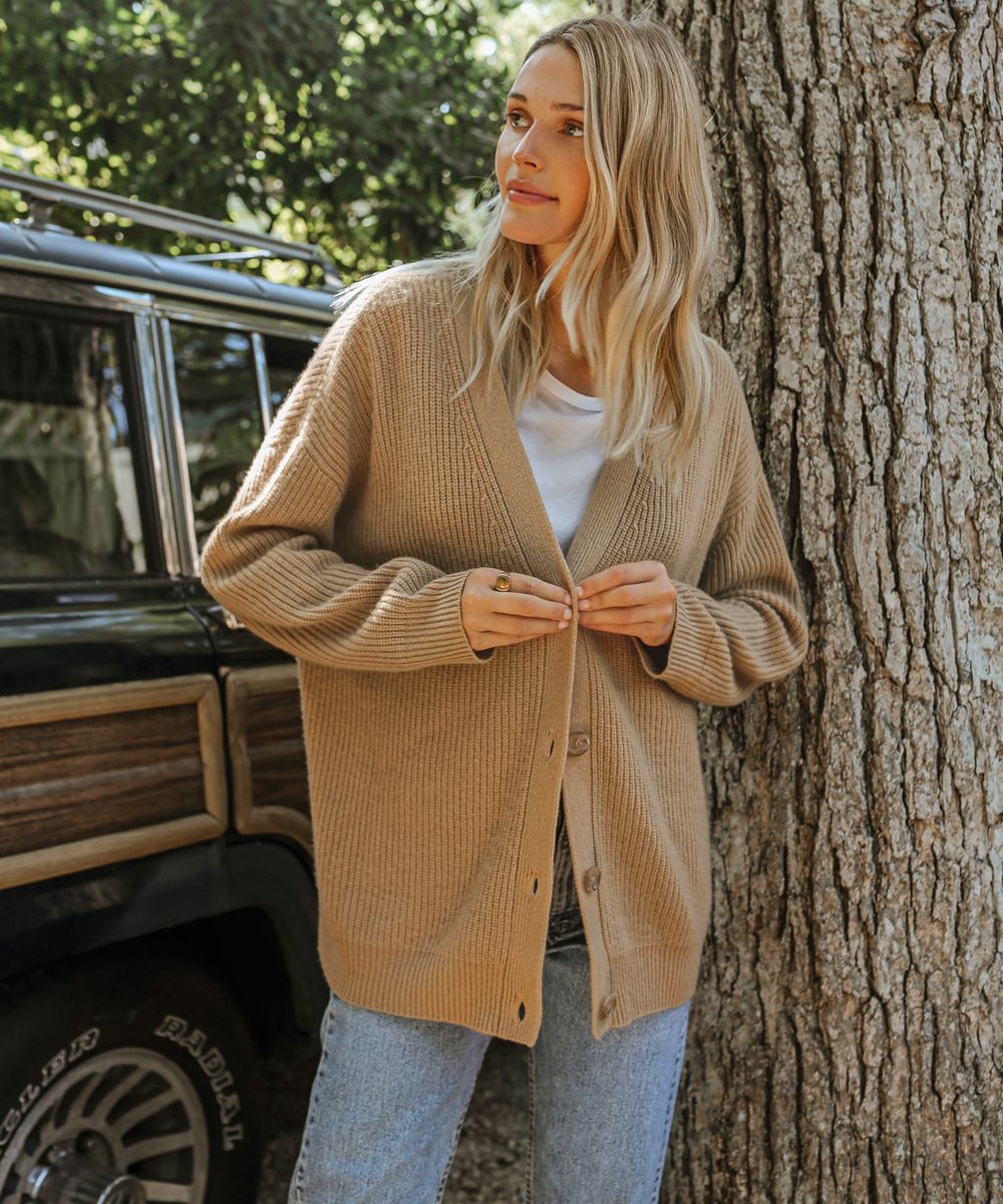 Ingrid - Gilet Tricoté V-Hals Oversize Élégant